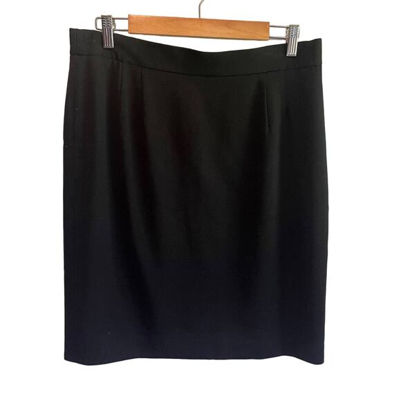 Vintage Escada Margaretha Ley Pure Virgin Wool Black Pencil Skirt - size 40 - Picture 1 of 4